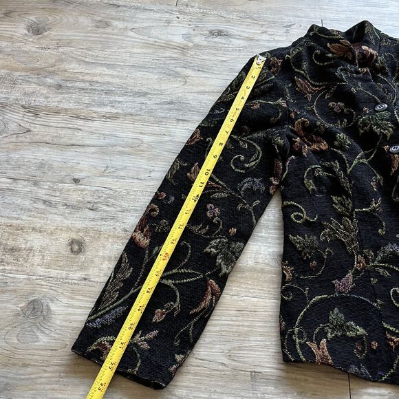 Tapestry Coat Vintage Women's Medium Fieldgear Black Whimsygoth Fall Goth - Picture 7 of 8